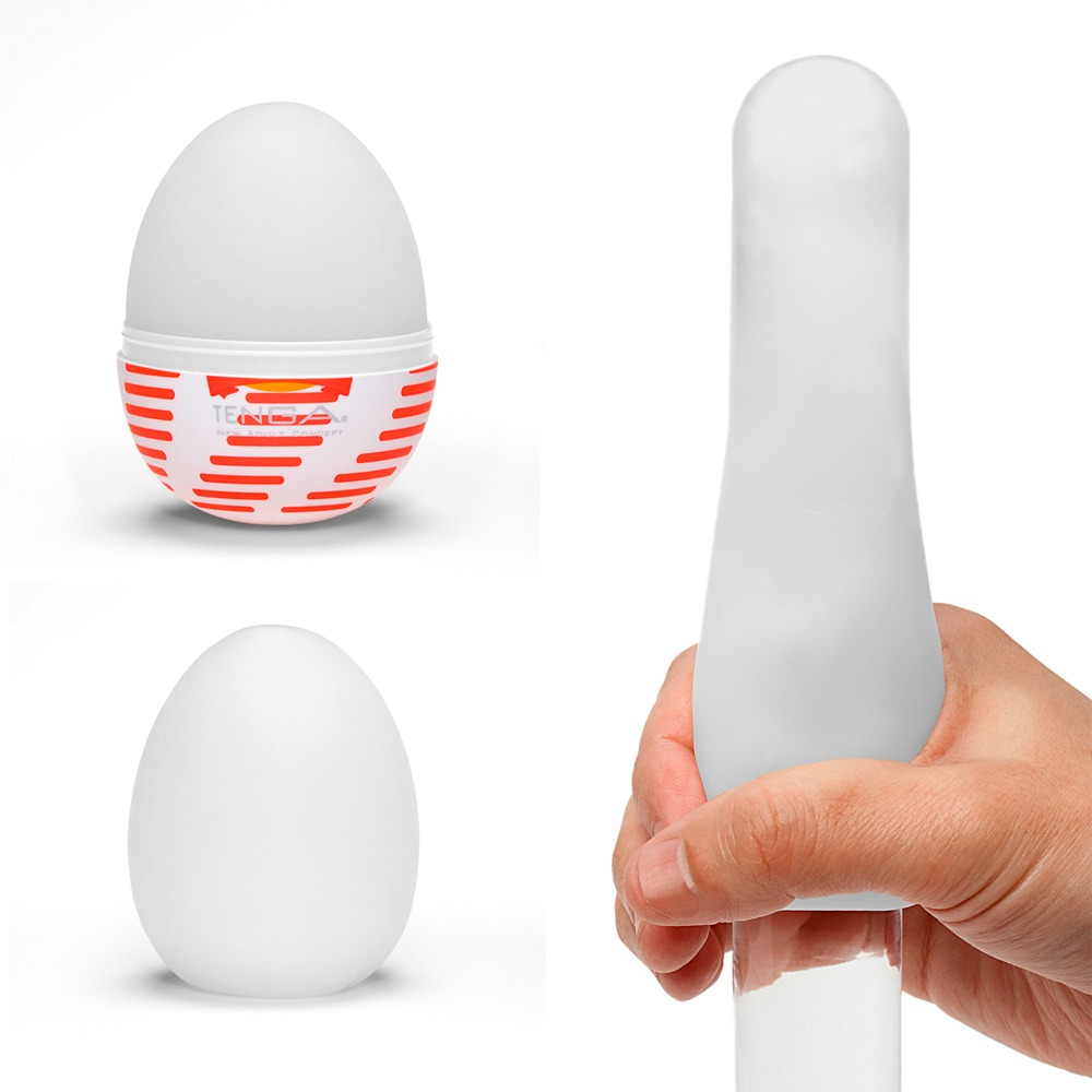 Tenga Egg «Tube» disposable masturbator with stimulating structure (twisted ribs)