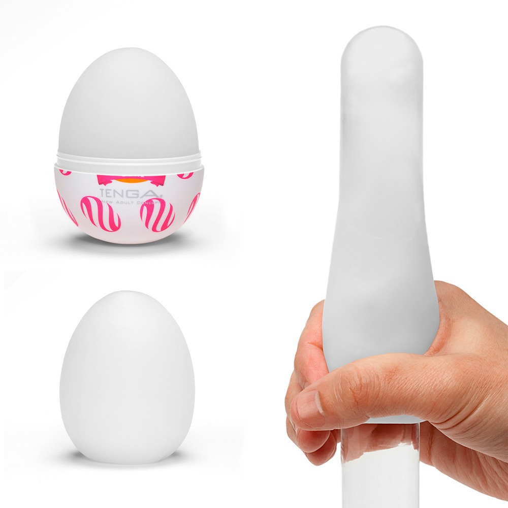 Tenga Egg «Curl» disposable masturbator with stimulating structure (orgasm dots)