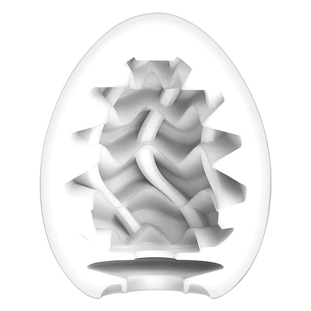 Tenga Egg «Wavy II» disposable masturbator with stimulating structure (wavy ribs)