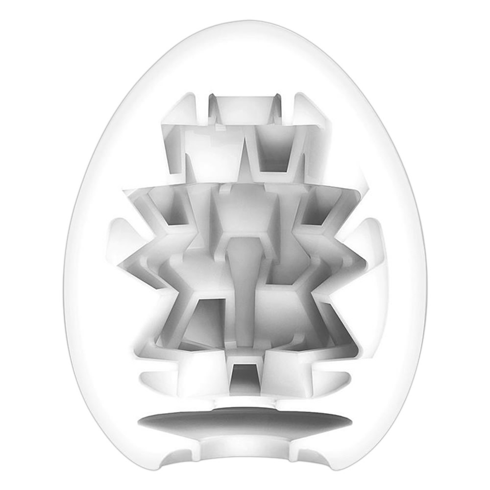 Tenga Egg «Boxy» disposable masturbator with stimulating structure (edgy dots)