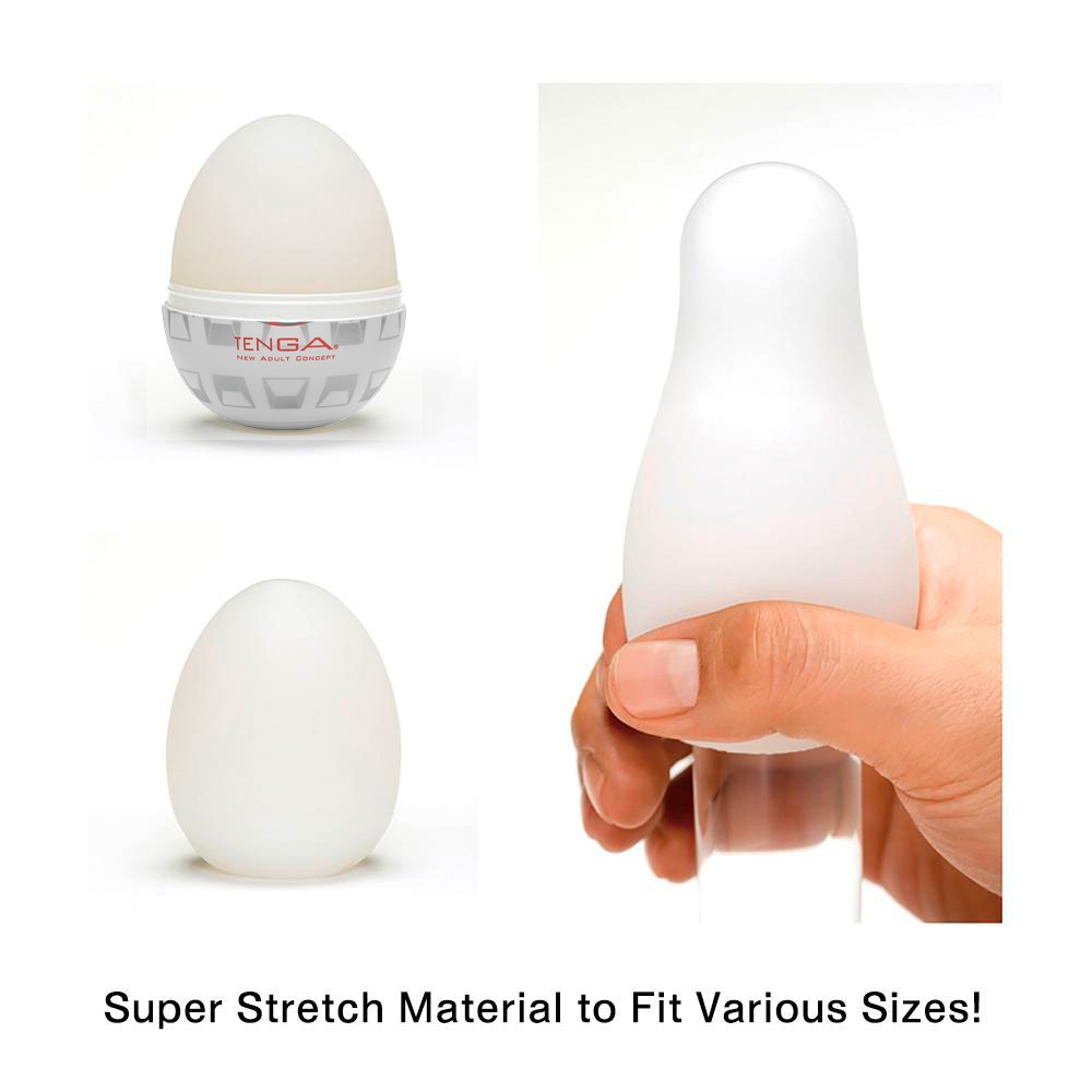 Tenga Egg «Boxy» disposable masturbator with stimulating structure (edgy dots)