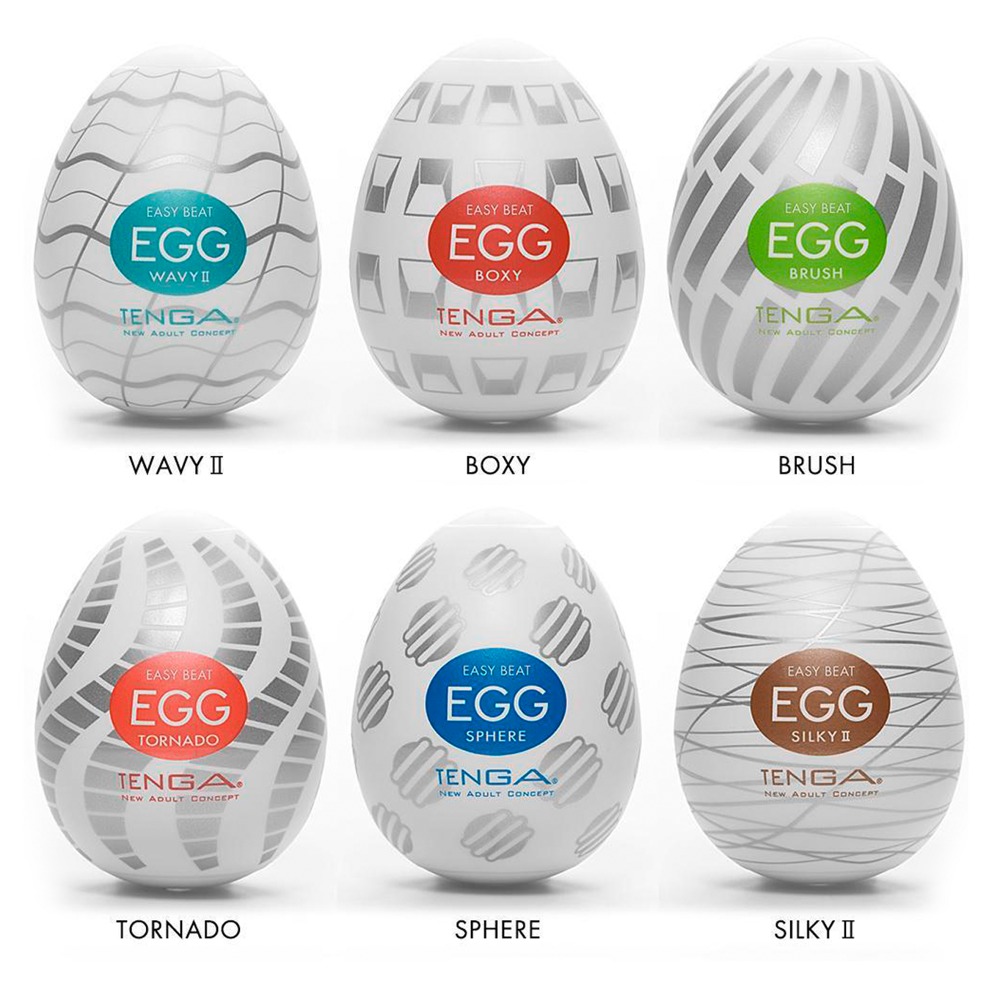 Tenga Egg Mixpack «New Standard» Einmal-Masturbatoren mit stimulierender Struktur, 6 Stück