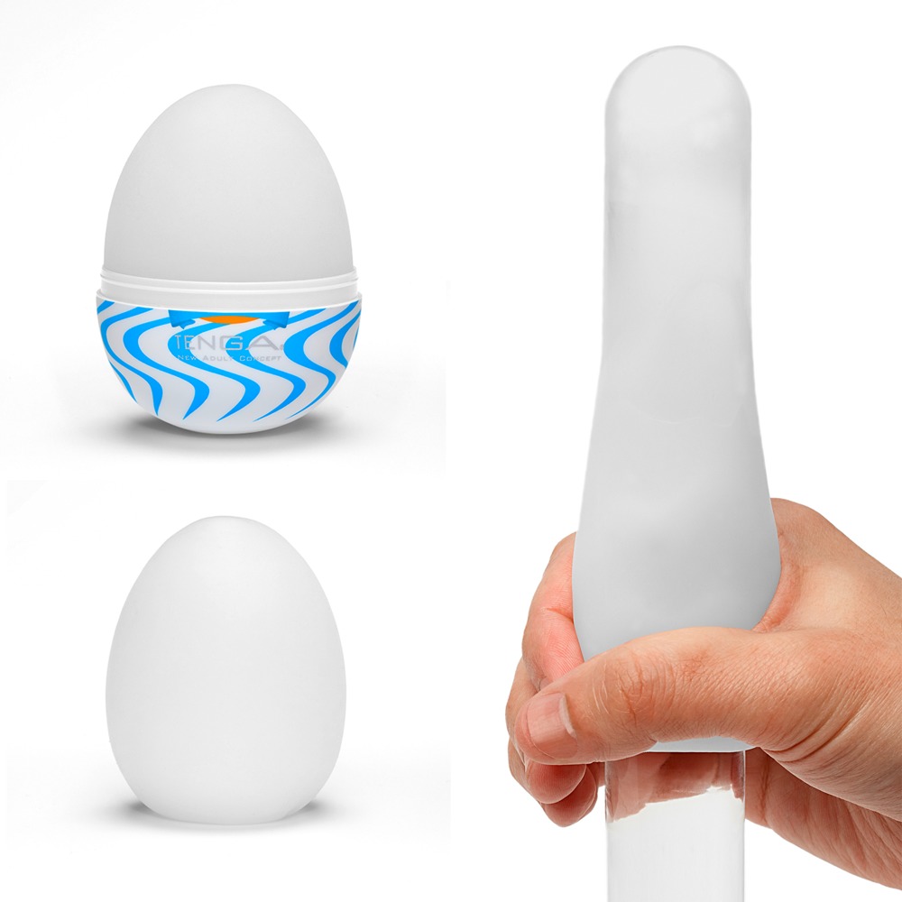 Tenga Egg Sixpack «Wind» Einmal-Masturbatoren mit stimulierender Struktur (Wellen), 6 Stück