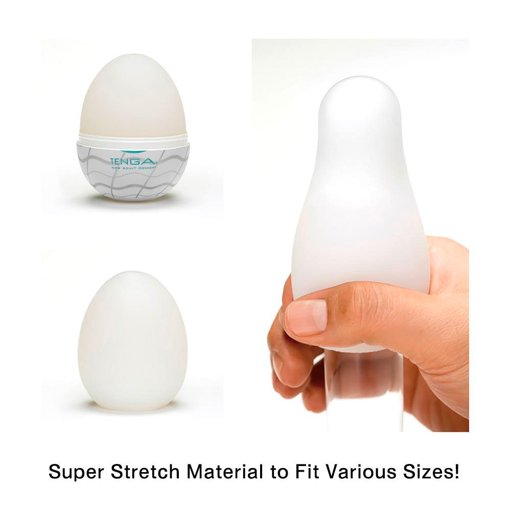 Tenga Egg Sixpack «Wavy II» Einmal-Masturbatoren mit stimulierender Struktur (gewellte Rippen), 6 Stück