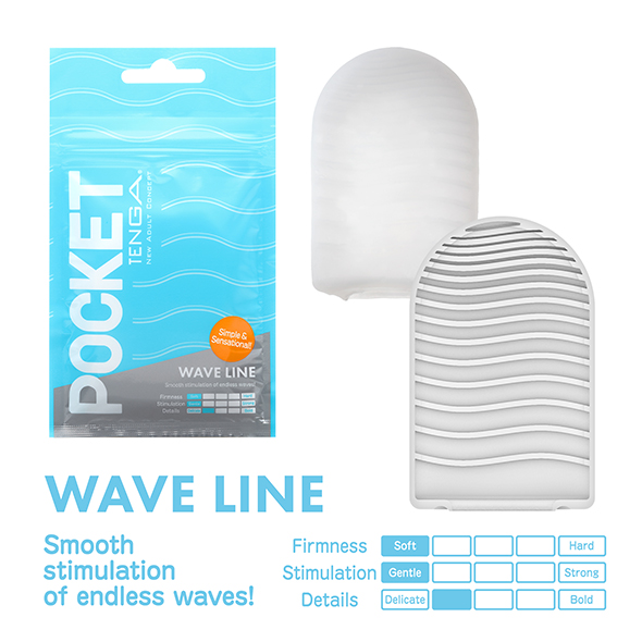 Tenga Pocket «Wave Line» Pocket-Masturbator im Taschenformat, mit gerippter Struktur (Rillenwellen)