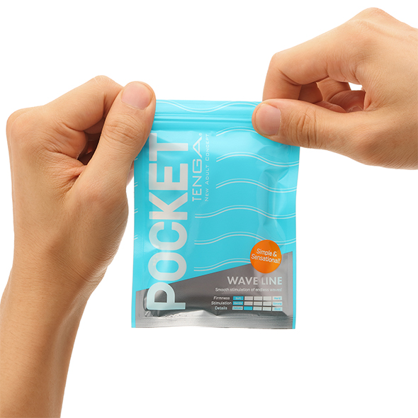 Tenga Pocket «Wave Line» Pocket-Masturbator im Taschenformat, mit gerippter Struktur (Rillenwellen)