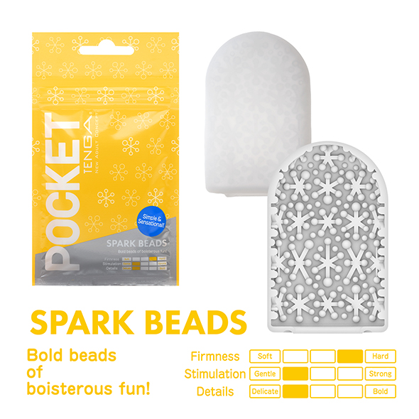 Tenga Pocket «Spark Beads» Pocket-Masturbator im Taschenformat, mit sanfter Struktur (Perlenfunken)