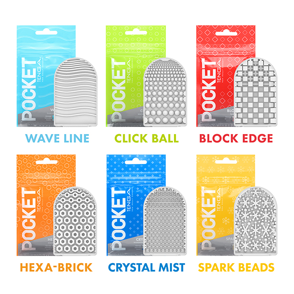 Tenga Pocket SIXPACK «Rainbow Colours» 6 stimulating pocket masturbators for stimulating sensations