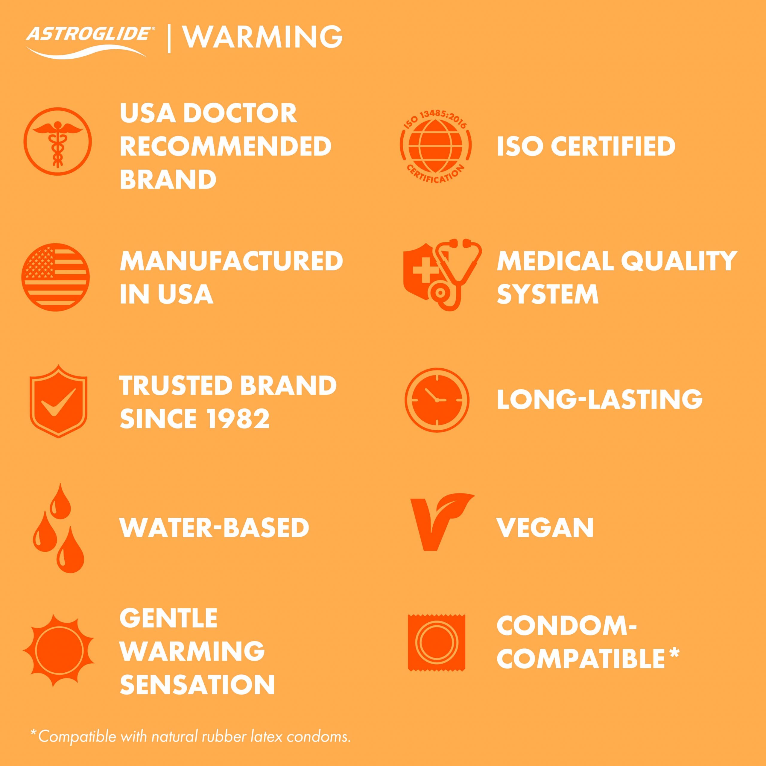 Astroglide «Warming» 74ml soft lubricant with warming effect - water-based and suitable for vegans