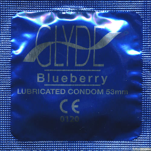 Glyde Ultra «Blueberry» 10 blaue Kondome mit Blaubeer-Aroma, zertifiziert mit der Vegan-Blume