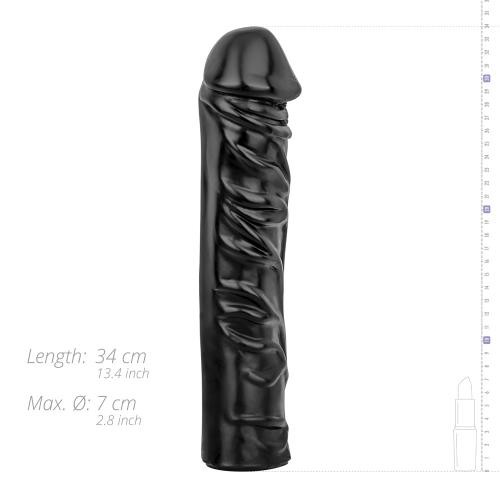 All Black «Realistischer XXL Dildo» Black,  33 cm length