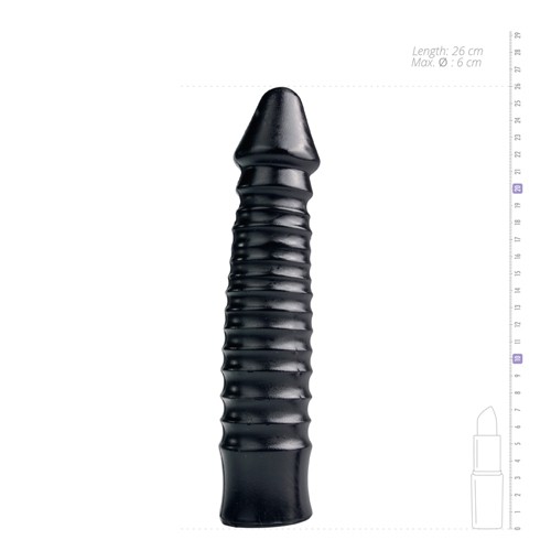 All Black «XXL Dildo mit Rippen» Schwarz,  26 cm Länge