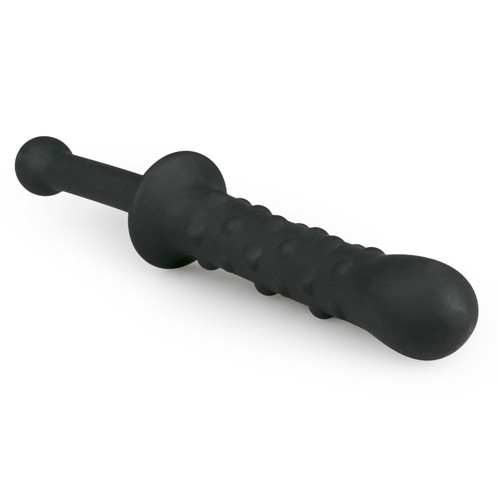EasyToys «The Handler» black knobbed dildo with handle - can be used on both sides