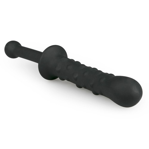 EasyToys «The Handler» schwarzer Noppen-Dildo mit Handgriff - beidseitig verwendbar