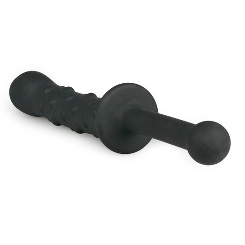 EasyToys «The Handler» schwarzer Noppen-Dildo mit Handgriff - beidseitig verwendbar