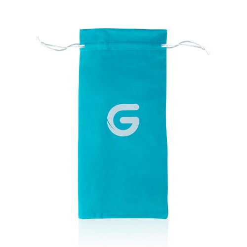 Gildo «Handmade Glass Dildo» No. 1, handmade glass dildo with blue ribs and curved shape for P-spot or G-spot stimulation