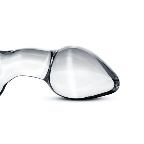 Gildo «Handmade Glass Buttplug» Nr. 13, handgefertigter Glas-Analplug mit gebogenem Schaft