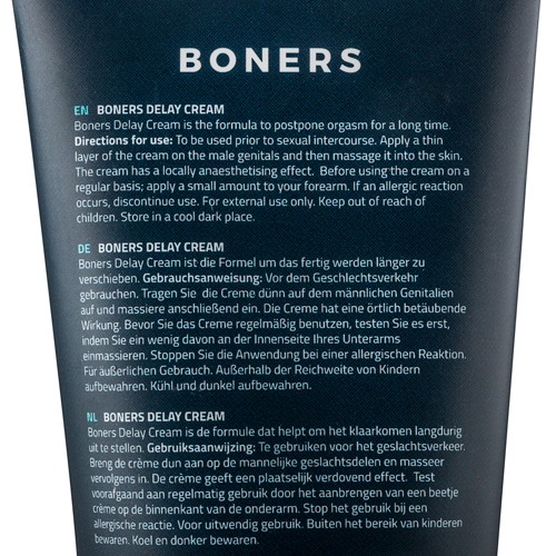 Boners «Delay Cream» 100ml orgasm delaying cream - against hypersensitivity of the penis