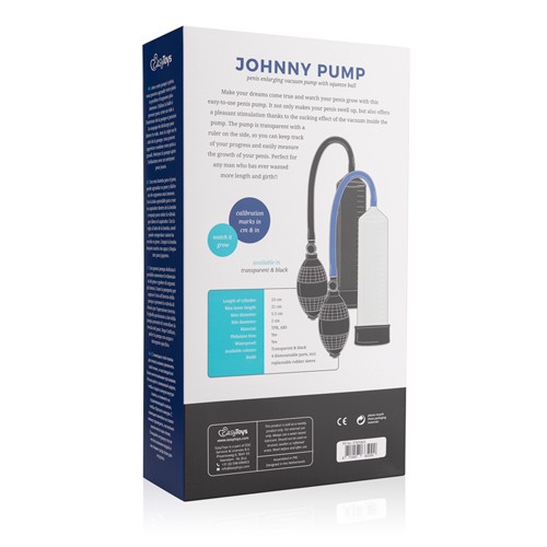 EasyToys «Johnny Pump» Black, easy handling penis pump with squeeze ball