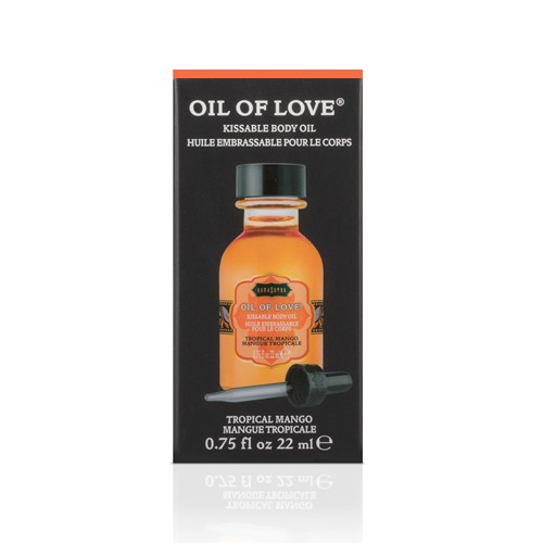 Kamasutra Oil Of Love «Tropical Mango» Kissable Body Oil, 22ml küssbares Massageöl mit Wärme-Effekt und Mangoduft