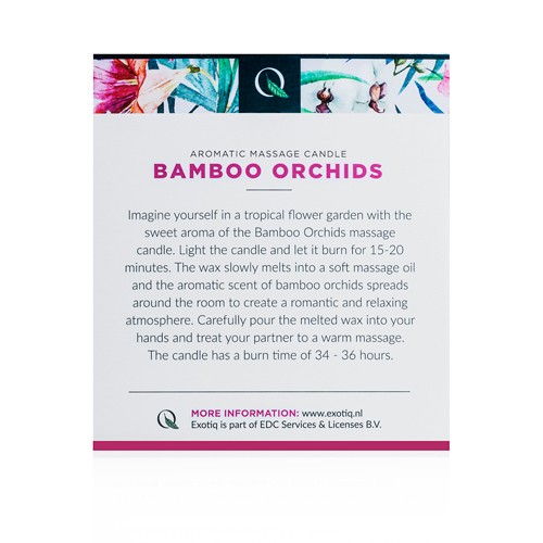 Exotiq  «Bamboo Orchids» Massagekerze mit blumigem Duft (Bambus Orchidee), 200g 