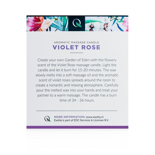 Exotiq  «Violet Rose» Massagekerze mit romantischem Duft (Veilchen Rose), 200g 