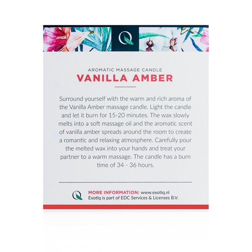 Exotiq  «Vanilla Amber» Massagekerze mit sinnlichem Duft (Vanille Ambra), 200g 
