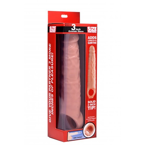 Size Matters «3 Inch Extender Sleeve» extension sleeve, skin coloured penis sleeve with dots