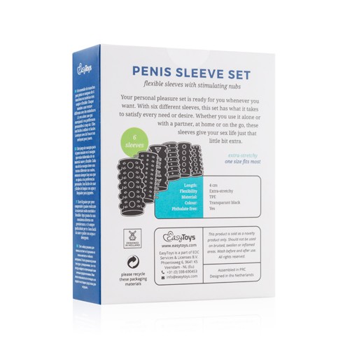 EasyToys «Penis Sleeve Set» 6 stretchable penis sleeves with different stimulating structures