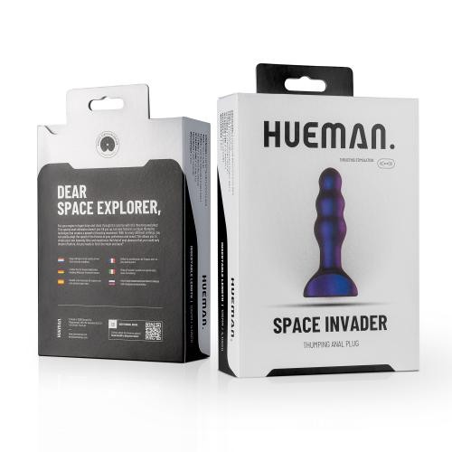 Hueman «Space Invader» Waterproof, vibrating butt plug for intense stimulation