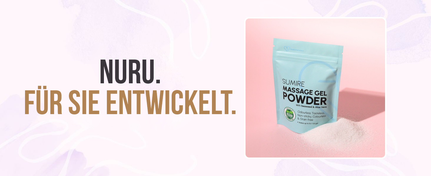 EROTICGEL «Nuru Massage Gel Powder - SUMIRE Edition» japanisches Massagegel-Pulver mit Aloe Vera und Nori Algen, 40g (20)