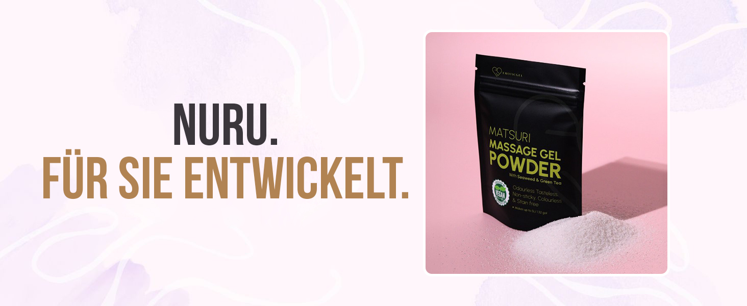 EROTICGEL «Nuru Massage Gel Powder - MATSURI Edition» 40g japanisches Massagegel-Pulver mit Grünem Tee und Algen-Extrakt (11)