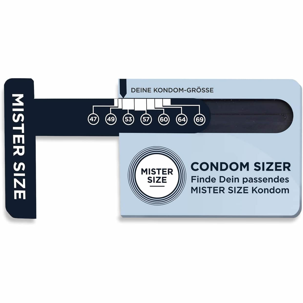 Mister Size «Condom Sizer» Bestimmen Sie jetzt Ihre Kondomgröße (Deutsch)