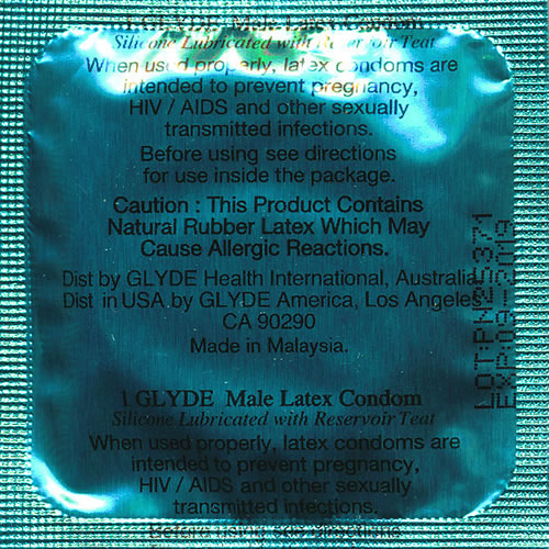 Glyde Ultra «Natural» 100 natural vegan condoms, certified with the Vegan Flower, bulk pack