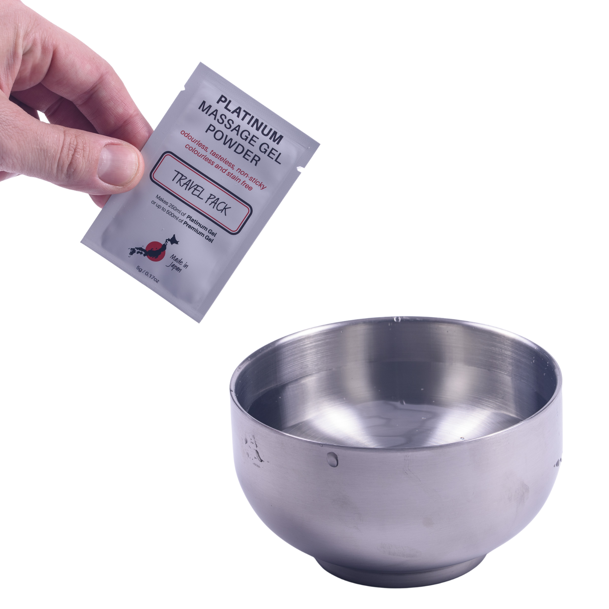 EROTICGEL «Platinum Massage Gel Powder» Travel Pack, japanisches Massagegel-Pulver aus natürlichen Inhaltsstoffen, 5x5g (18)