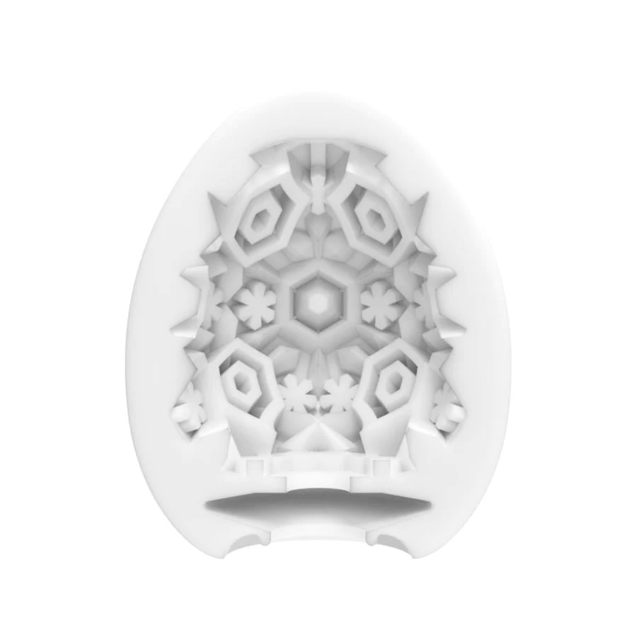 Tenga Egg «Snow Crystal» disposable masturbator with snowflake dots and cooling lubricant