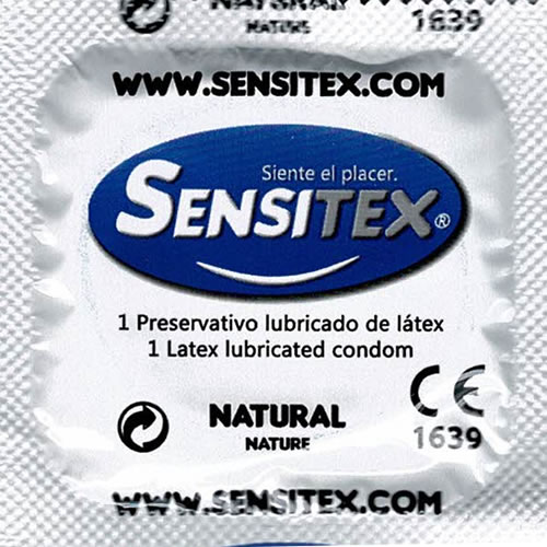 Sensitex «Natural» 100 vegan standard condoms from Spain, bulk pack