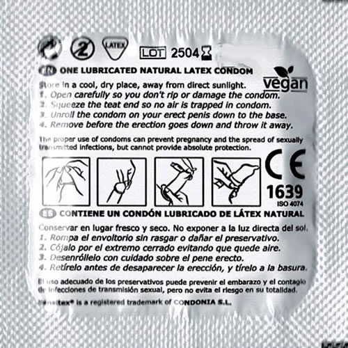 Sensitex «Extra Fuerte» (Extra Strong), 100 extra starke und vegane Kondome aus Spanien, Vorratspackung