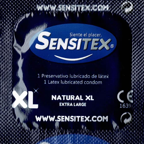 Sensitex «Natural XL» 144 größere und vegane Kondome aus Spanien, Vorratsbox