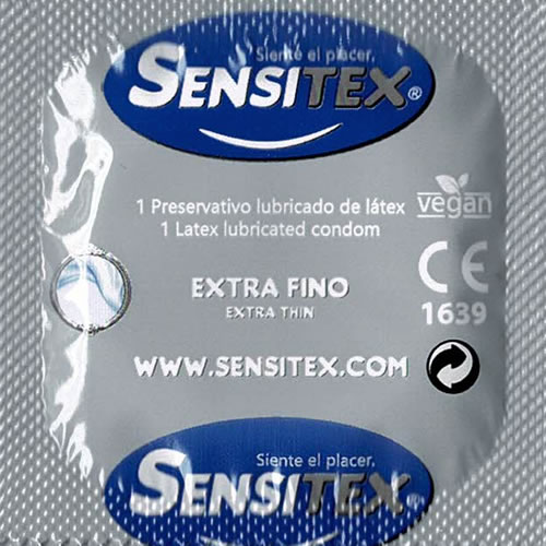 Sensitex «Extra Fino» (Extra Thin), 144 gefühlsechte und vegane Kondome, Vorratsbox